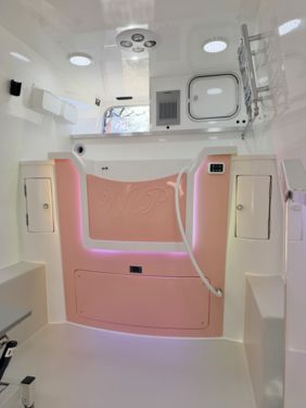Parisian Pink Hydro Spa in a Wet Pets van conversion